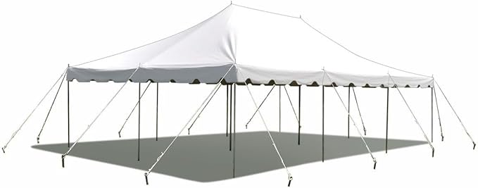 Party Tents Direct 20'x30' Canopy Tent, Weekender Canopy Pole Tent, Easy Up with Heavy Duty PVC White Top, 120 Person Capacity, Outdoor Canopies, Tents for Parties, Weddings & Events