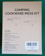 Odoland 15pcs Camping Cookware Non-Stick Lightweight Camping Pots and Pans Set with Plastic Plates Bowls Soup Spoon for Camping, Backpacking, Outdoor Cooking and Picnic