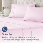 King Pillow Cases Set of 2 - Ultra Soft Hotel Quality Pillowcase Covers - Luxury Comfy Cozy Bedding for Women, Men, Kids & Teens - Machine Washable Pillow Protectors - 2 Pieces Set - King Size Pink