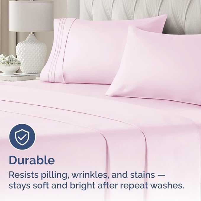 Pillowcases - Ultra Soft Hotel Quality Pillowcase Covers - Comfy, Cozy & Wrinkle Free - Shrinkage and Fade Resistant - Machine Washable Pillow Protectors - (Queen, Light Pink, 4 Piece Set)