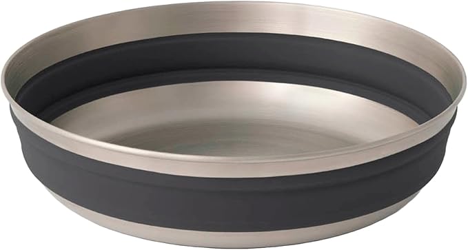 Sea to Summit Detour Stainless Steel Collapsible Bowl, Large (31 fl oz), Beluga Black