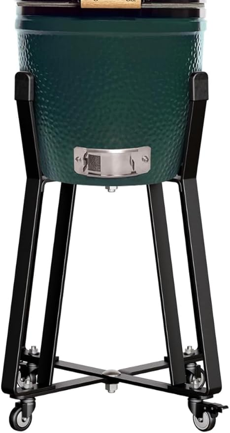 IDZO Grill Rolling Cart for BGE Minimax & Kamado Joe Junior 18", Grill Stand with Heavy-Duty Locking Caster Wheels, Powder-Coated Charcoal BBQ Base, Outdoor Cooking Accessories