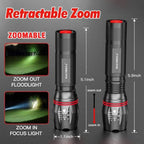 HAUSBELL T8 Upgraded Flashlight Bright, Zoomable Tactical LED Flashlights Flash Light with High Lumens and Five Modes and Camping Accessories, 4 Pack