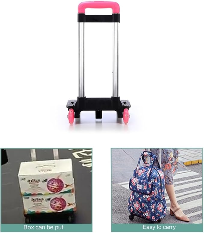 Student's Luggage Travel Hand Cart Aluminium Alloy Backpack Trolley 2 Foldable for School Bags Foldable Backpa