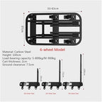 Flat Bed carts with Wheels Foldable Cargo Trolley Folding Transporter Household Flatbed Trolley Portable Luggage Express Trolley Small Trailer Trolley Heavy - Duty trolleyflatbed Truck(Gray,