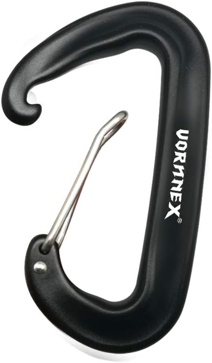 12KN Aluminum Carabiner Clip 4 Pack for Hammocks, 2700lbs Heavy Duty Large Clipping On Camping Accessories, Water Bottle,Backpacking and More - Black