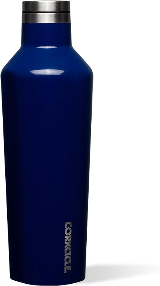 Corkcicle Classic Canteen Insulated Water Bottle - Stainless Steel Reusable Tumbler - Triple Insulated - Keeps Drinks Cold 25 Hours or Hot 12 Hours - Cupholder Friendly - Midnight Navy - 16 oz