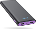 Portable Charger Power Bank 25,800mAh, 5V/3A USB C in&Out Fast Phone Charging with Intelligent Smart IC,3 USB Port External Cell Phone Battery Pack Compatible with iPhone 16 15,Samsung,Android-Purple