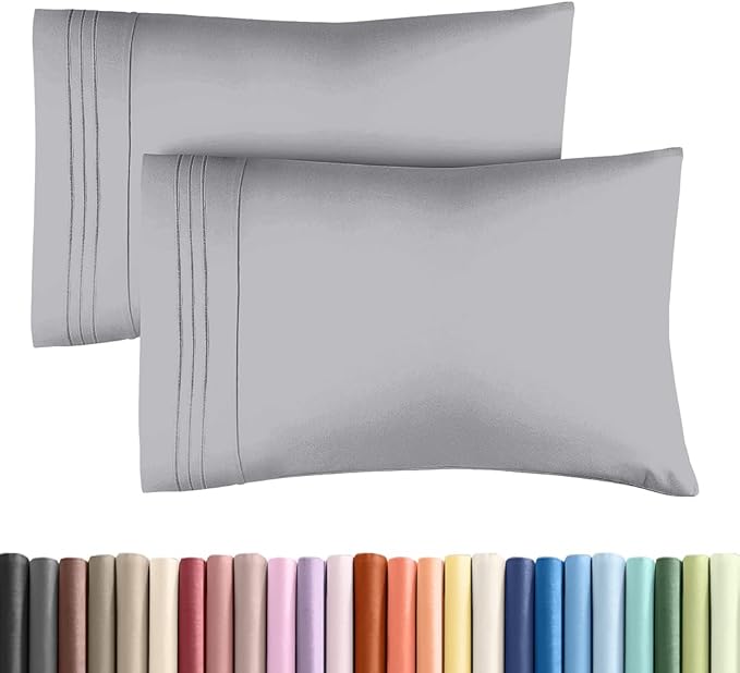 King Standard Pillow Cases Set of 2 - Soft Hotel Quality Pillowcase Covers - Comfy Bedding for Women, Men, Kids & Teens - Machine Washable Pillow Protectors - 2 Piece Set - King Standard Steel Blue