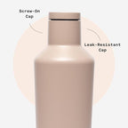 Corkcicle Classic Canteen - Keeps Drinks Cold for 25 Hours - Triple-Insulated Stainless Steel - Dishwasher Safe - Summer Drinkware Gift - Keeps Drinks Ice Cold - 16 oz - Desert