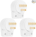 (3PACK) ETL Listed 90 Degree USA Canada Male Plug Nema 5-15P 3 Pole Angle DIY Plug, 15A 125V USA 3Pin Right Angle AC Plug, Nema 5-15P Angled Rewireable AC Plug White
