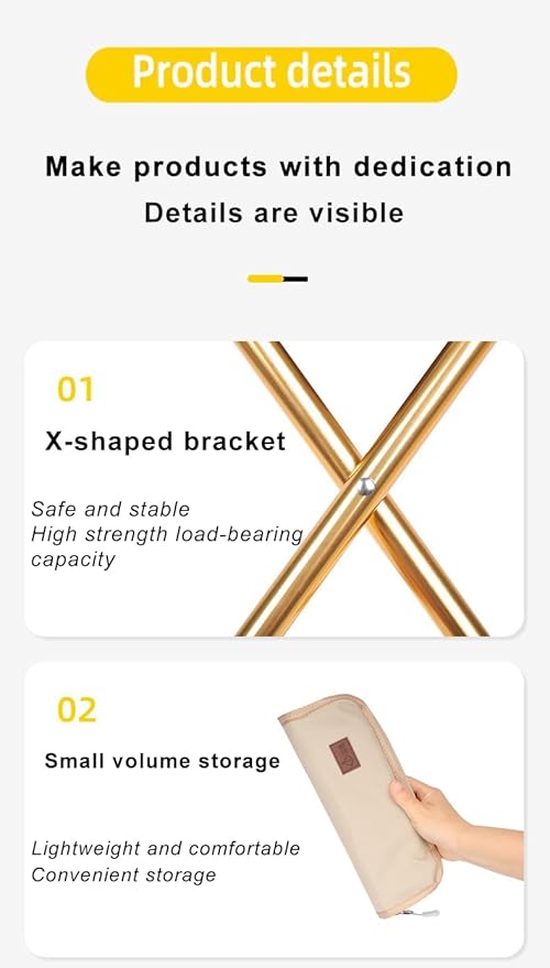 THE LIMIT Mini Folding Stool with Carry Bag, Lightweight Outdoor Stool for Travel, Hiking, BBQ, Fishing, Leisure (Black)