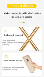 THE LIMIT Mini Folding Stool with Carry Bag for Travel, Hiking, BBQ, Fishing and Leisure (Khaki)