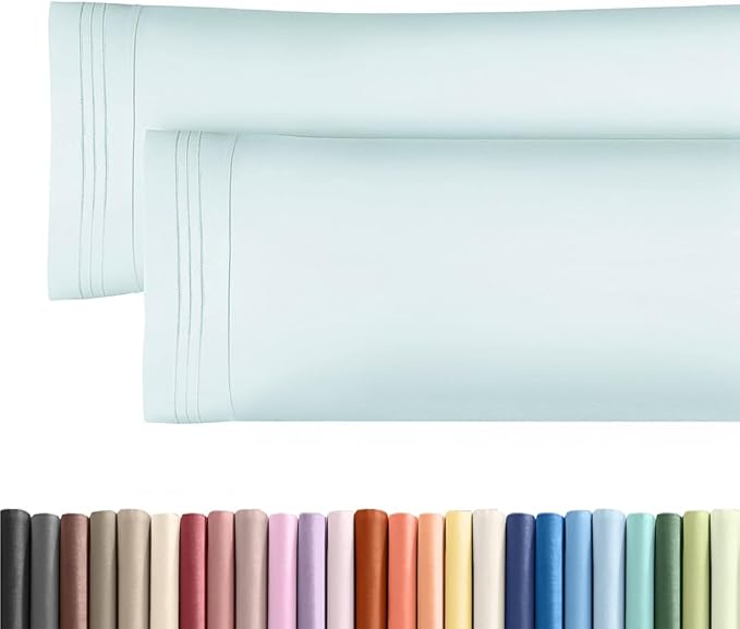 Long Pillowcases - Body Pillow Cover - Long Pillow Insert for Sleeping, Side Sleepers - Soft & Breathable Body Pillow Case with Envelope Enclosure - Comfy and Machine Washable - 20" x 54" (Ice Blue)