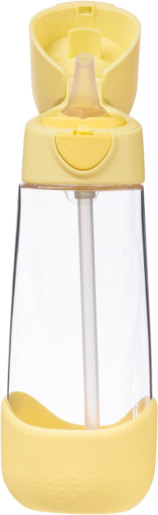 b.box Kids Water Bottle – 20oz Tritan Toddler Drink Bottle with Straw for School, Daycare, Travel w/Easy-Grip Triangular Design, Leak Proof Lid & Handle, BPA Free, Dishwasher Safe (Lemon Twist)