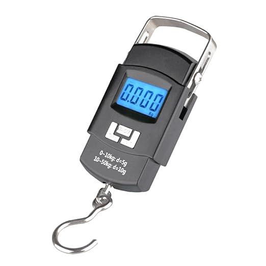 Digital Luggage Scale 110lb /50kg Portable Mini Electronic Scale with Fishing Hook Tare Function Backlit LCD Display Luggage Scales for Suitcases with Hook Handheld Luggage Scale with Hook