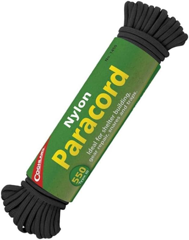 Coghlan's 50 ft Nylon Paracord - Type III 550 Survival Rope with 7 Core Strands, 550 lbs Break Strength - Versatile Outdoor Gear for Camping, Shelter, Repair, and Emergency Preparedness