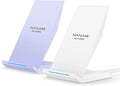 Fast Wireless Charger 2 Pack - NANAMI Qi Certified Wireless Charging Stand for iPhone 17/17 Air/16/15/14/13/12/12 Pro Max, Phone Charger Dock Compatible Samsung Galaxy S25/S24/S23/S22/S21,Pixel 6/5