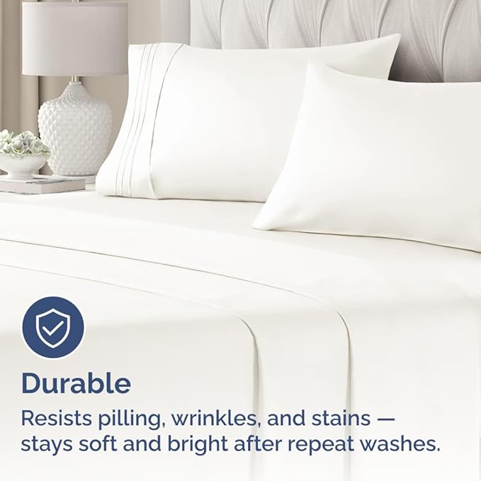 King Standard Pillow Cases Set of 2 - Soft Hotel Quality Pillowcase Covers - Comfy Bedding for Women, Men, Kids & Teens - Machine Washable Pillow Protectors - 2 Piece Set - King Standard Antique White