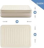 Simpli Comfy 18” Queen Inflatable Air Mattress with Built-in Dual Pump, Adjustable Firmness, Foldable Blow-Up Mattress with Storage Bag, Self-Inflating Air Mattress for Home, Guest, Travel, Camping