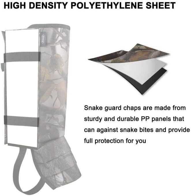 Snake Gaiters Leg Guards, Waterproof Snake Guards, Adjustable Snake Bite Protection for Lower Legs, Snake Chaps for Men&Women