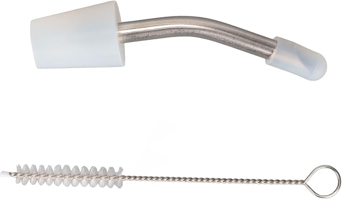 Stainless Steel Extended Kettle Spout with 10cm Brush, Coffee Kettle Spout for Home Kitchen Outdoor Use
