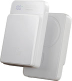 Magnetic Power Bank, 10000mAh Magnetic Portable Charger, 22.5W Wireless Power Bank, USB-C Fast Charging, LED Display Magnetic Battery Pack, Compatible for iPhone 17/16/15/14/13 Pro/Pro Max/Plus(White)