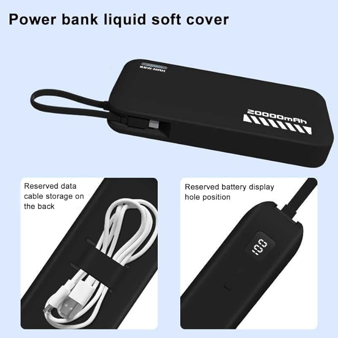 Case for CUKTECH CP25 20000mah 55W, Power Bank Shockproof Silicone Case, Dustproof Protective Soft Cover (Transparent)