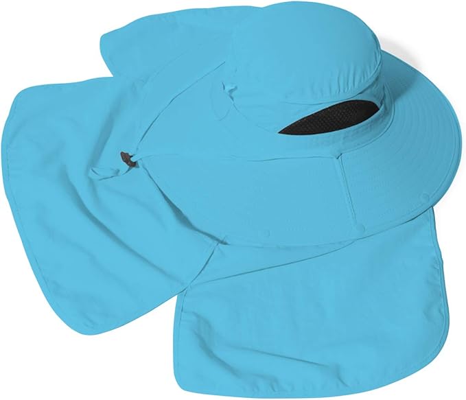 Sun Blocker Hats Outdoor Sun Protection Fishing Cap with Neck Flap Large Brim Outdoor Hat