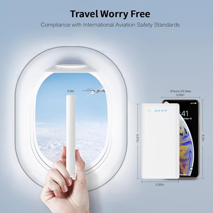 Portable Charger Power Bank 26800mah,Ultra-High Capacity Safer External Cell Phone Battery Pack,2 USB Output High Speed Charging Power bank Compatible with iPhone 16/15/14/13/12 Samsung Android-White