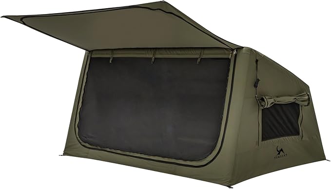 TOMOUNT Inflatable Canvas Tent with Pump,Easy Setup Blow Up Tent for Camping