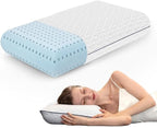 Vaverto Queen Size Gel Memory Foam Pillow - 1-Pack Firm Foam Pillow for Neck, Shoulder Support - Ideal for Back, Side, Stomach Sleepers - Cooling Memory Foam Pillows for Home, Hotel, Hospital