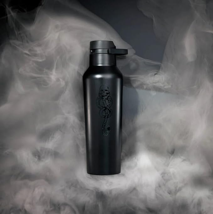 Corkcicle Harry Potter Sport Canteen - Insulated Stainless Steel Water Bottle - Compact & Travel-Friendly - Durable - BPA Free - Non-Slip Silicone Base - Easy Grip - Wide Mouth - 20 oz - Dark Mark