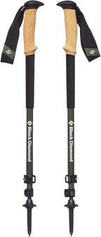Black Diamond Alpine Carbon Cork Trekking Poles, Pair of 2 Ultra Lightweight Carbon Fiber Hiking Sticks for Backpacking and Mountaineering, Tundra