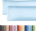 Long Pillowcases - Body Pillow Cover - Long Pillow Insert for Sleeping, Side Sleepers - Soft & Breathable Body Pillow Case with Envelope Enclosure - Comfy & Machine Washable - 20" x 54" (Light Blue)