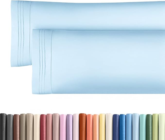 Long Pillowcases - Body Pillow Cover - Long Pillow Insert for Sleeping, Side Sleepers - Soft & Breathable Body Pillow Case with Envelope Enclosure - Comfy & Machine Washable - 20" x 54" (Light Blue)