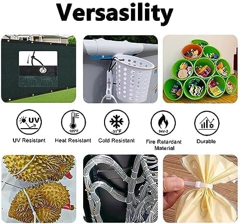 200lb Zip Ties Heavy Duty 18 Inch 70pcs, Large White Cable Tie, Thick Heat Resistant Zipties, Big Wide Clear Wire Ties, Industrial Tie Wraps for Outdoor Use