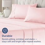 Pillowcases - Ultra Soft Hotel Quality Pillowcase Covers - Comfy, Cozy & Wrinkle Free - Shrinkage, Stain & Fade Resistant - Machine Washable Pillow Protectors - (King, Baby Pink, 4 Piece Set)