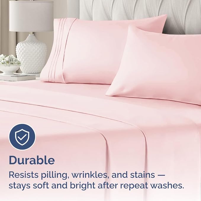 Pillowcases - Ultra Soft Hotel Quality Pillowcase Covers - Comfy, Cozy & Wrinkle Free - Shrinkage, Stain & Fade Resistant - Machine Washable Pillow Protectors - (Queen, Baby Pink, 4 Piece Set)