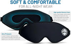 3D Contoured Sleep Mask for Side Sleepers - 100% Light Blocking Sleeping Mask for Men & Women, Soft and no Pressure on Eyes - Airplane Blindfold, Night Eye Cover for Travel, Meditation, Yoga, Black
