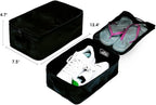 Travel Shoe Bags, Foldable Waterproof Shoe Pouches Organizer-Double Layer (4 Black Shoe Bags)