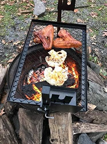 Onlyfire Adjustable Outdoor Camping Rotisserie Grill System and Spit Kit with Portable DC 3V Motor and 29 Inch Hexagon Spit Rod