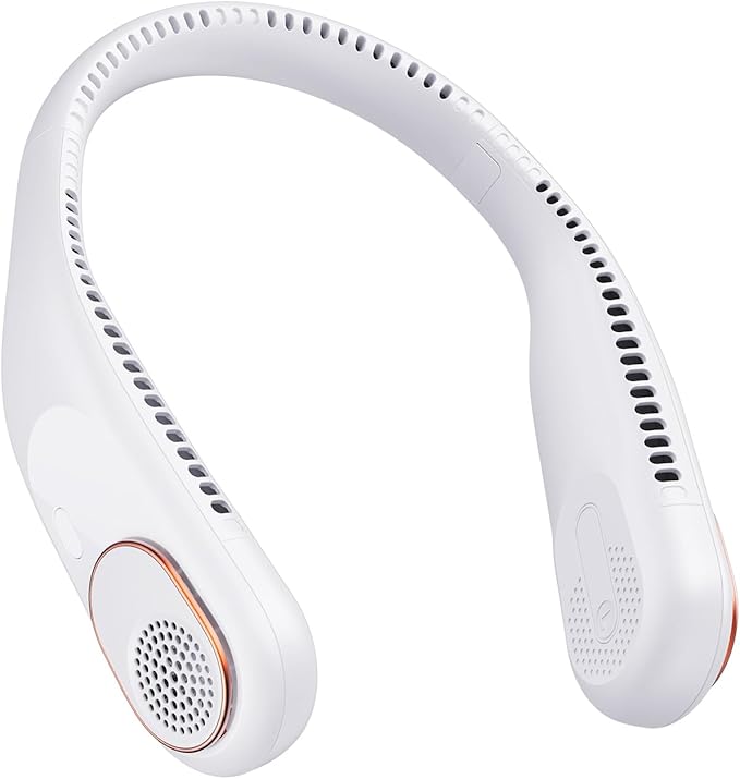 SWEETFULL Portable Neck Fan 360° Cooling Bladeless Personal Fan | No Hair Twisting - 4000mAh USB Rechargeable Wearable Fan for Travel, Birthday Gifts for Men, Women, Mom, and Dad