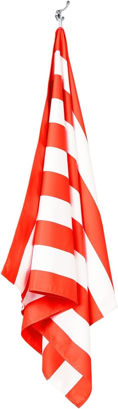 Dock & Bay Beach Towel - Quick Dry, Sand Free - Compact, Lightweight - 100% Recycled - Includes Bag - Cabana - Waikiki Coral Red - Extra Large (200x90cm, 78x35)