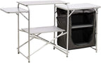 Deluxe Roll Top Kitchen Table for Camping Made with Weather-Resistant Aluminum (by Caddis Sports)