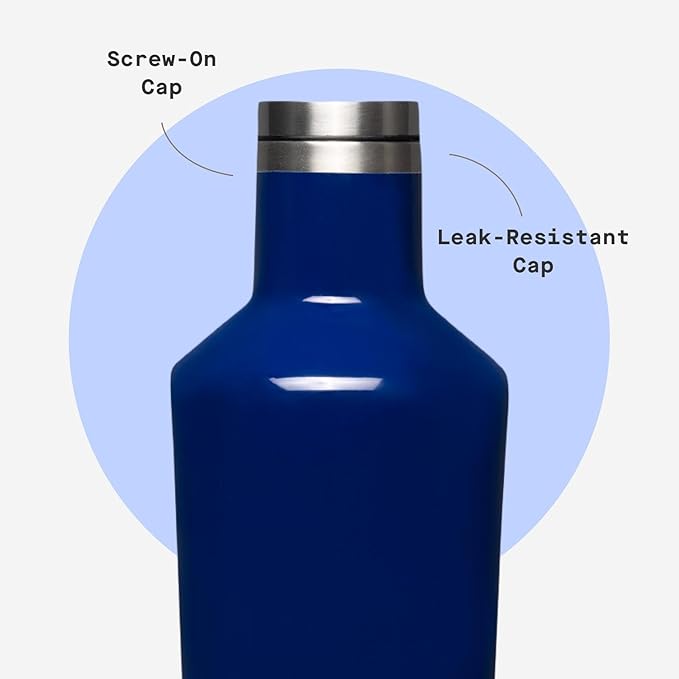 Corkcicle Classic Canteen Insulated Water Bottle - Stainless Steel Reusable Tumbler - Triple Insulated - Keeps Drinks Cold 25 Hours or Hot 12 Hours - Cupholder Friendly - Midnight Navy - 16 oz