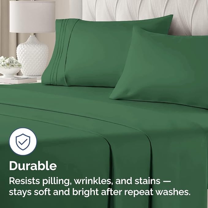Pillowcases - Ultra Soft Hotel Quality Pillowcase Covers - Comfy, Cozy & Wrinkle Free - Shrinkage and Fade Resistant - Machine Washable Pillow Protectors - (King, Emerald Green, 4 Piece Set)