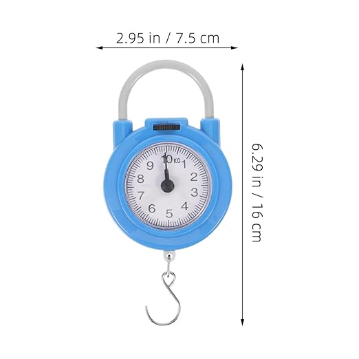 LALAFINA Portable Electronic Spring Scale 2pcs, High Precision Handheld Hanging Weight Scales with Hooks for Travel Luggage and Home Use, Small Compact Design in Yellow and Blue