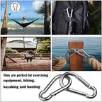 Carabiner 4 Inch Spring Snap Hook, 770LBS Holding Capacity Spring Clips Link Buckle for Hammock, Heavy Duty Steel Carabiner Clip 20pcs M10 3/8'' for Hammock Swing Fitness Camping Hiking