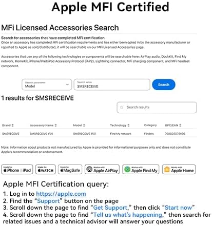 Air Tracker Tags-4 Pack [Apple MFI Certified], Smart Bluetooth Tracker Works with Apple Find My APP (iOS Only, Not for Android), Key Finder and Item Locator Smart Tag for Keys, Luggage, Backpack